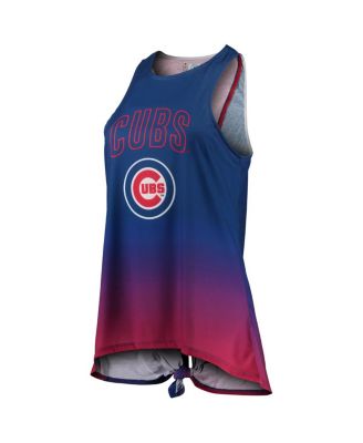 Women's Royal Chicago Cubs Gradient Tie-Back Racerback Tank Top