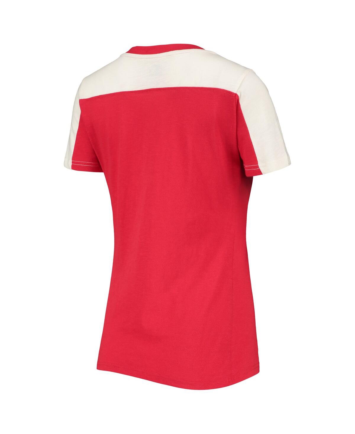 Shop Starter Women's  Red And White Washington Nationals Kick Start T-shirt In Red,white