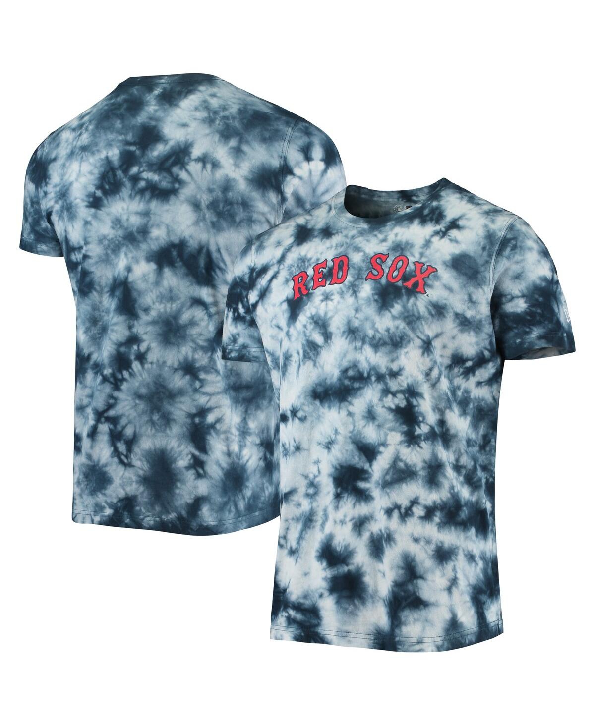 Shop New Era Men's  Navy Boston Red Sox Team Tie-dye T-shirt