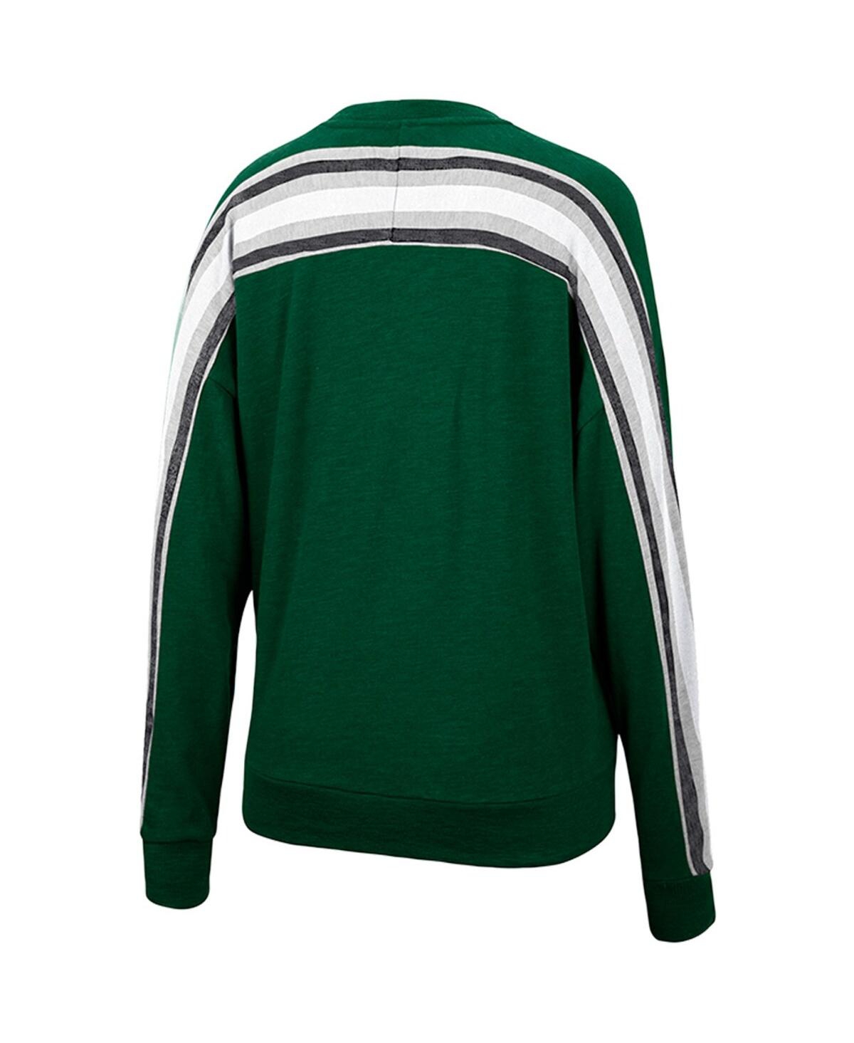 Shop Colosseum Women's  Heathered Green Michigan State Spartans Team Oversized Pullover Sweatshirt