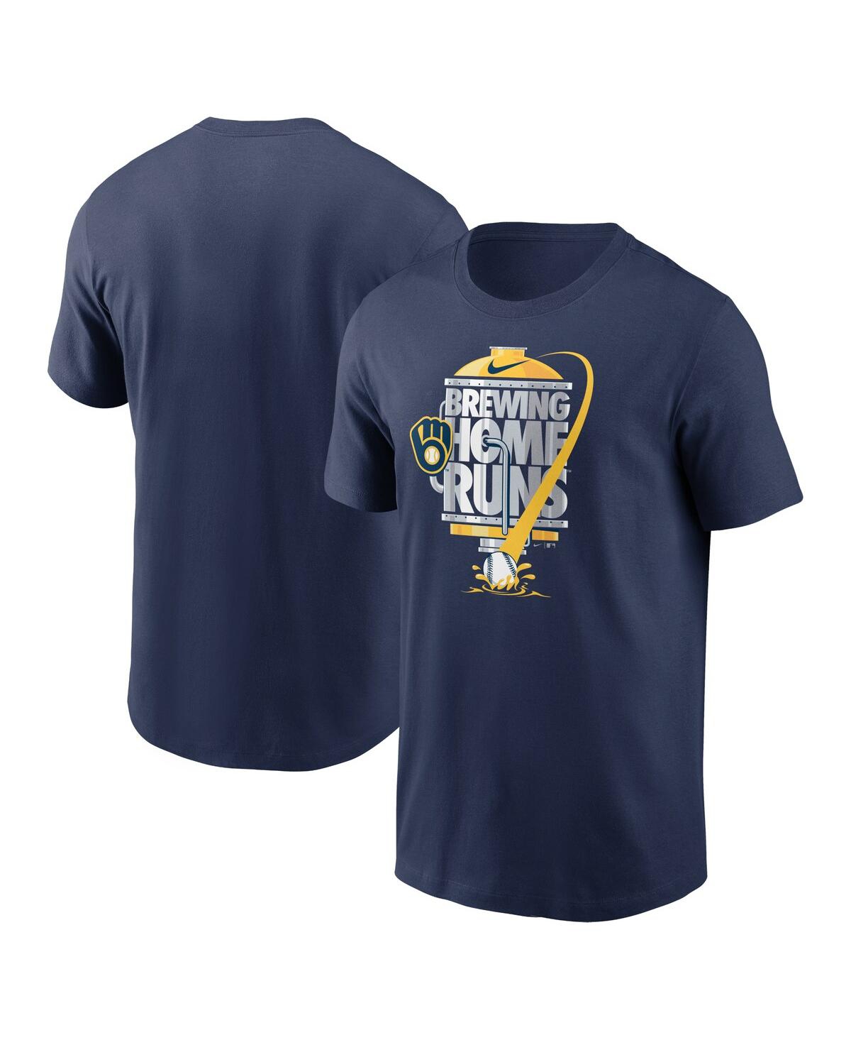 Shop Nike Men's  Navy Milwaukee Brewers Brewing Home Runs Local Team T-shirt