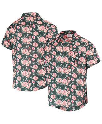 Men's Green Oakland Athletics Floral Linen Button-Up Shirt