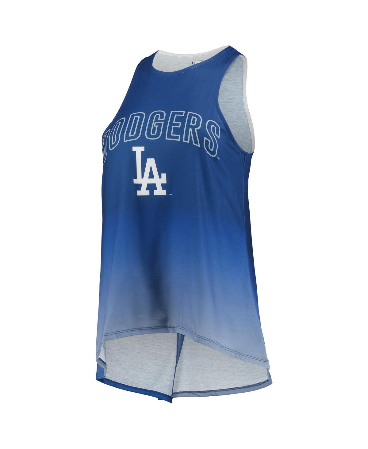 Shop Foco Women's  Royal Los Angeles Dodgers Gradient Tie-back Racerback Tank Top