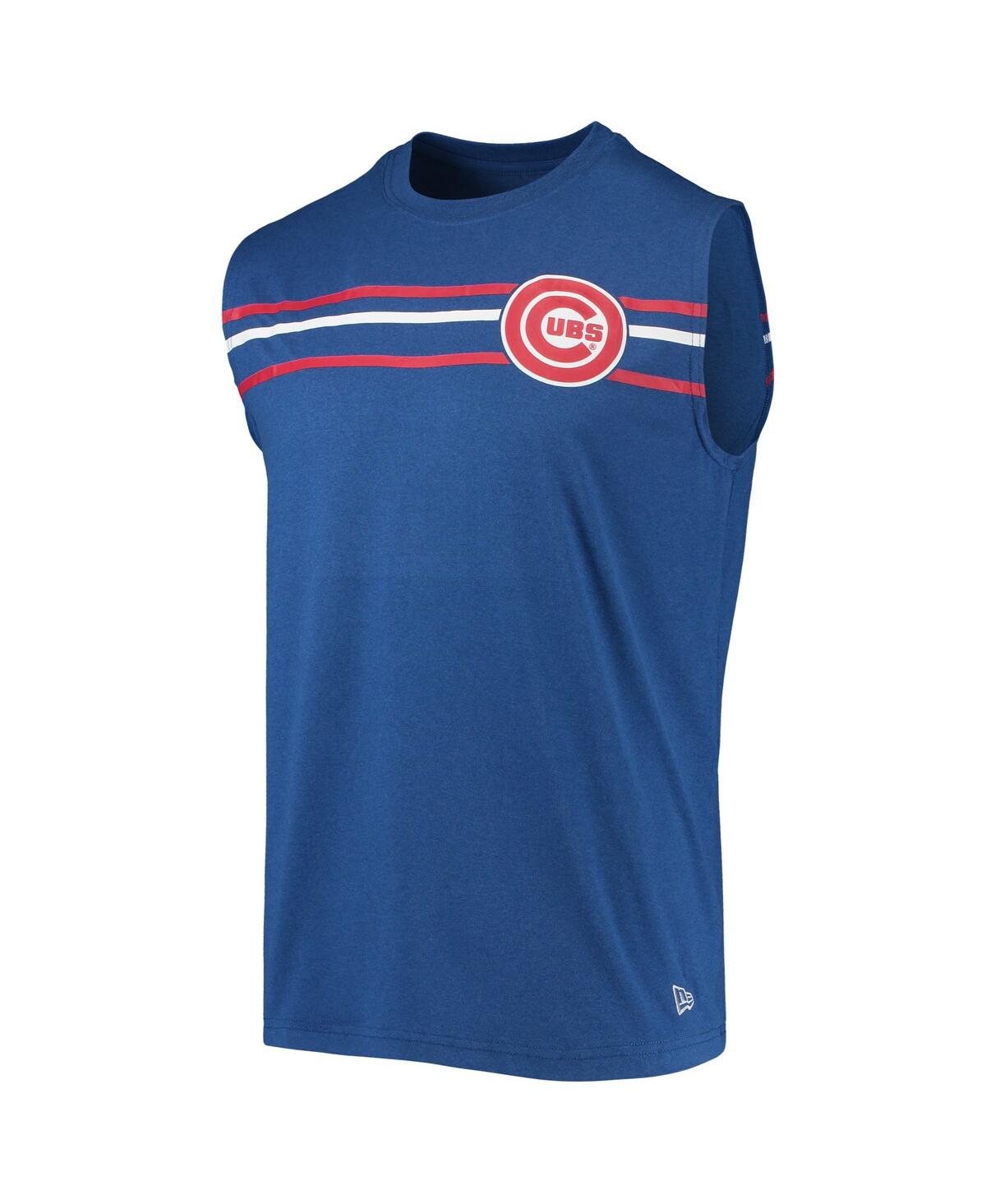 Shop New Era Men's  Heathered Royal Chicago Cubs Muscle Tank Top
