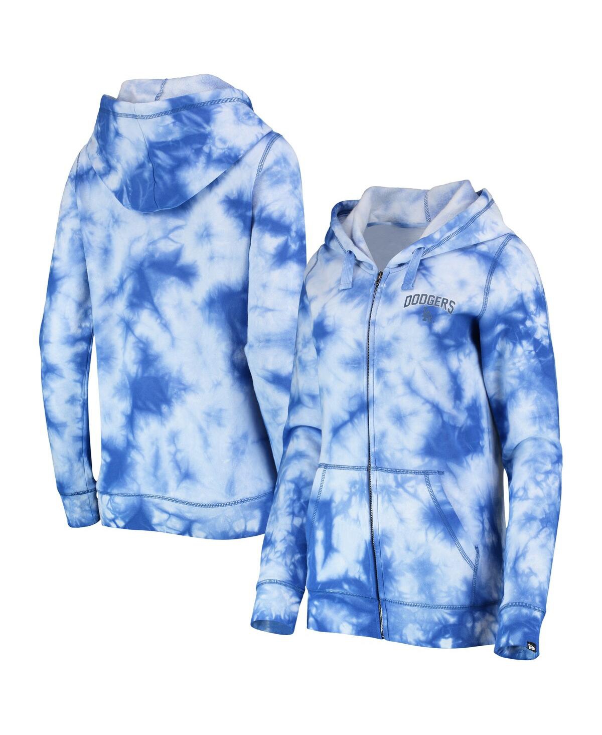Women's New Era Royal Los Angeles Dodgers Tie-Dye Full-Zip Hoodie - Royal