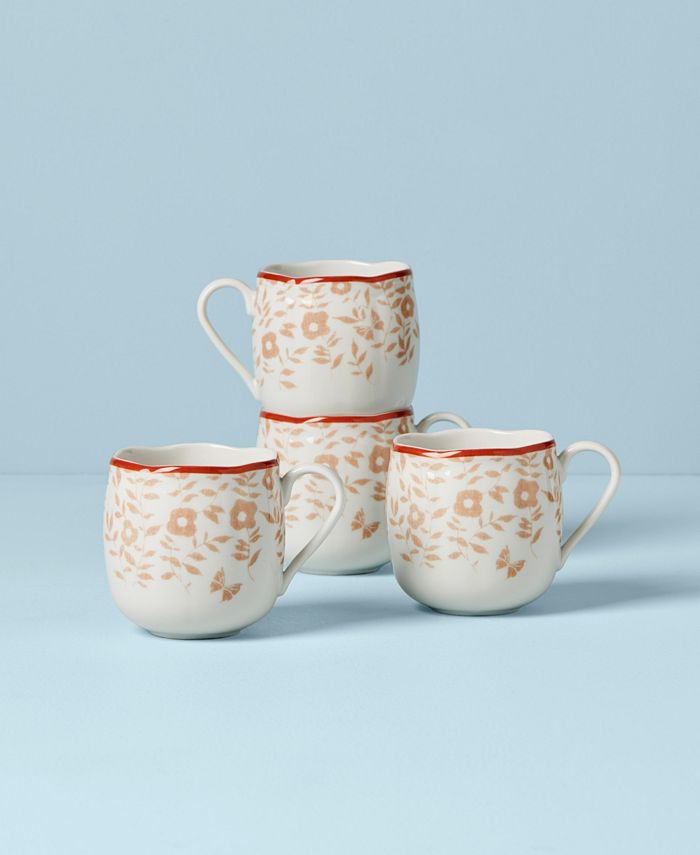 Lenox Butterfly Meadow Cottage Porcelain Mugs, Set of 4 Macy's