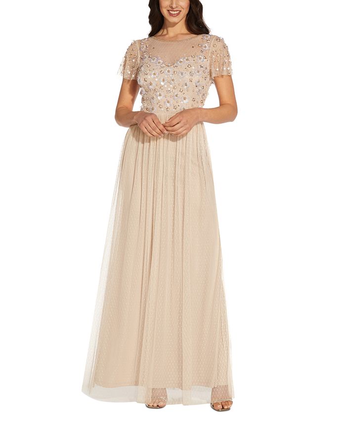 Adrianna Papell Women's Beaded Bodice Gown - Macy's
