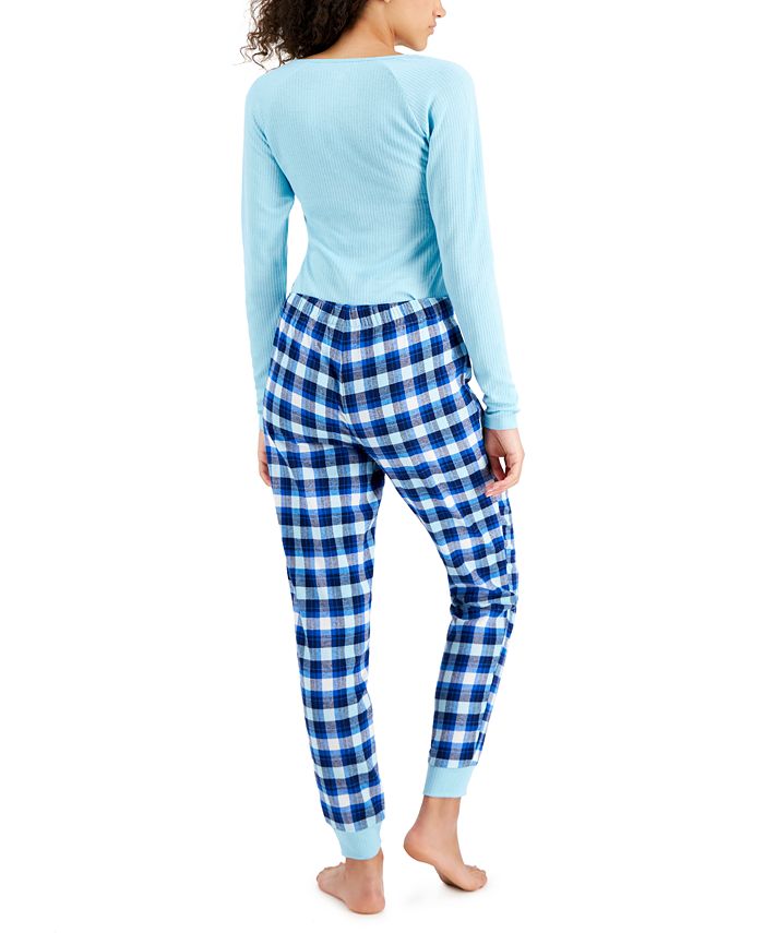 Jenni Women's Cotton Flannel Plaid Pajama Pants, Created for Macy's ...