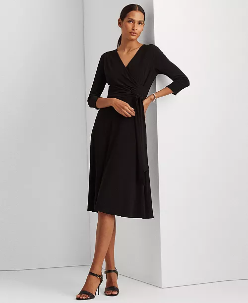 surplice jersey dress