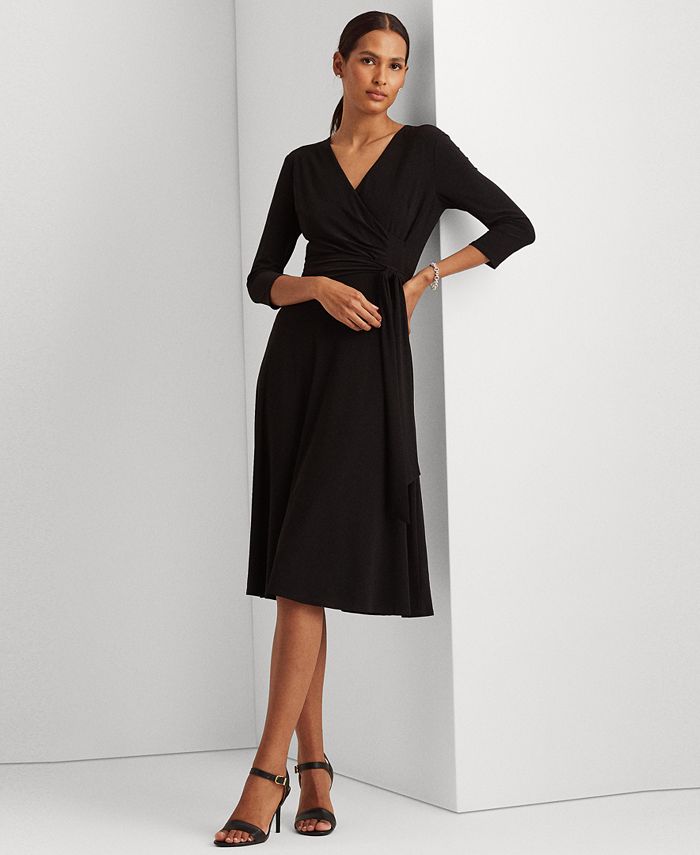 Lauren Ralph Lauren Surplice Jersey Dress & Reviews - Dresses - Women -  Macy's