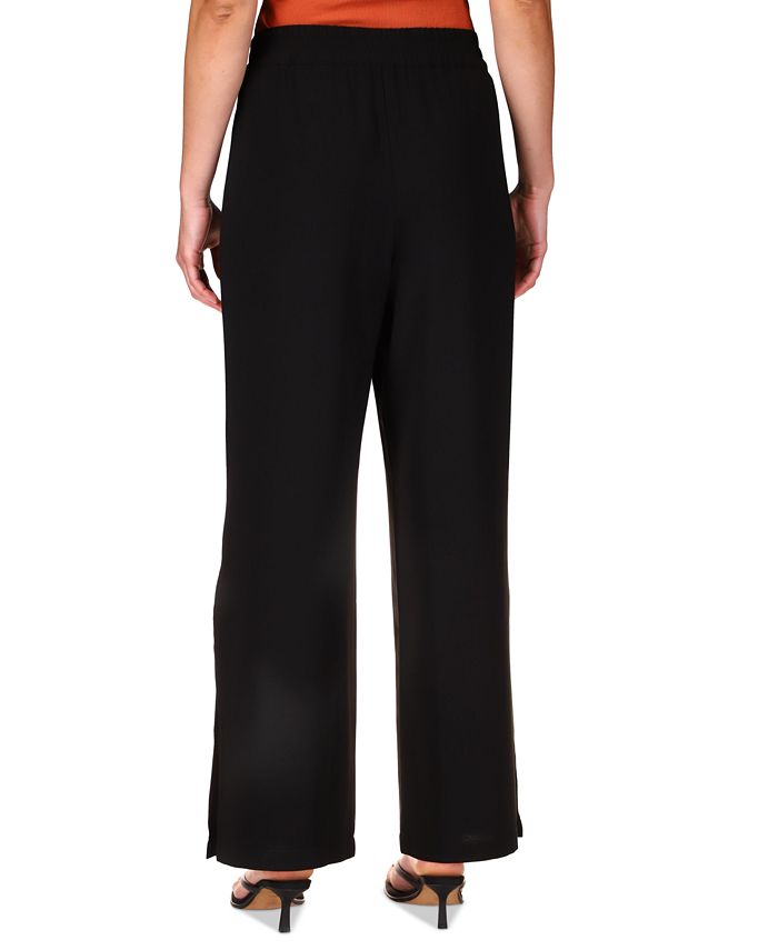 She+Sky Magenta Wide Leg Side Slit Knit Pants