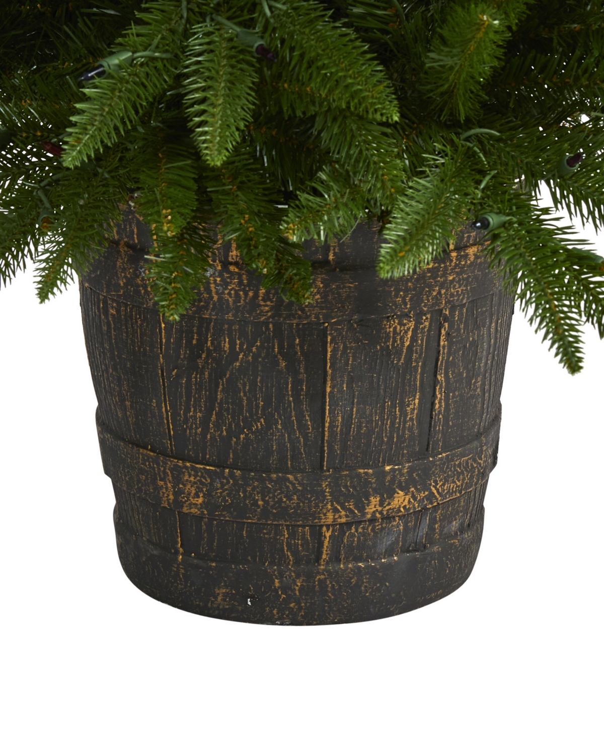 Sierra Fir Artificial Christmas Tree with Lights and Bendable Branches in Decorative Container,