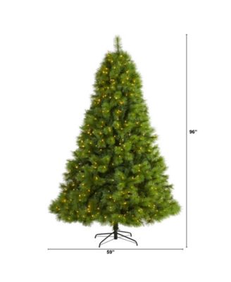 Scotch Pine Artificial Christmas Tree with 600 Clear LED Lights, 96"