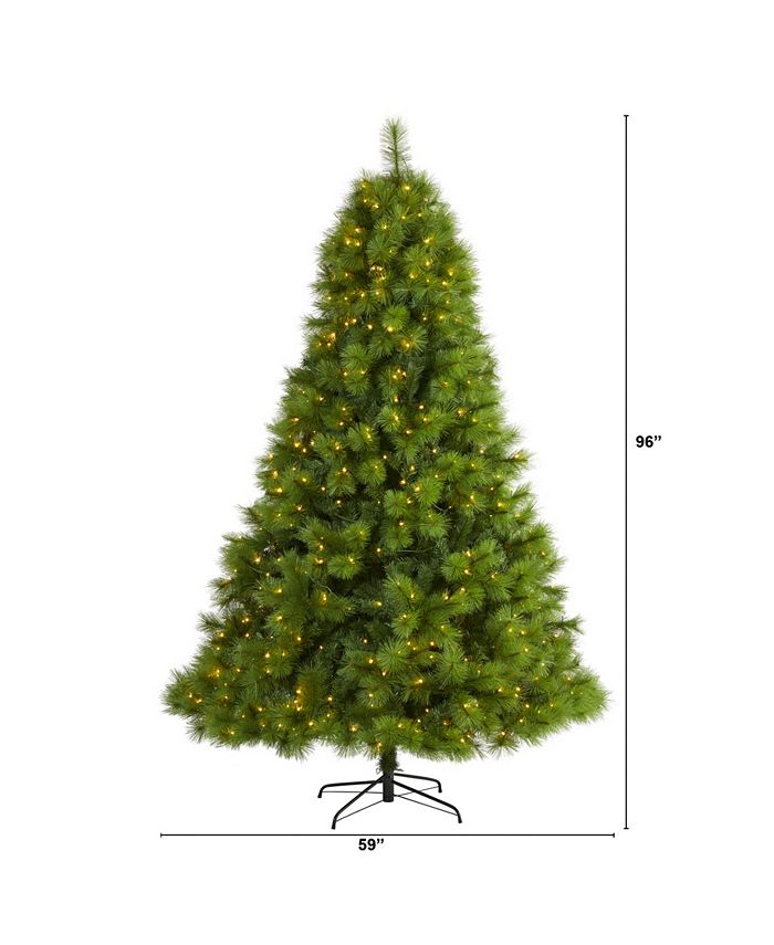 Nearly Natural Scotch Pine Artificial Christmas Tree with 600 Clear LED