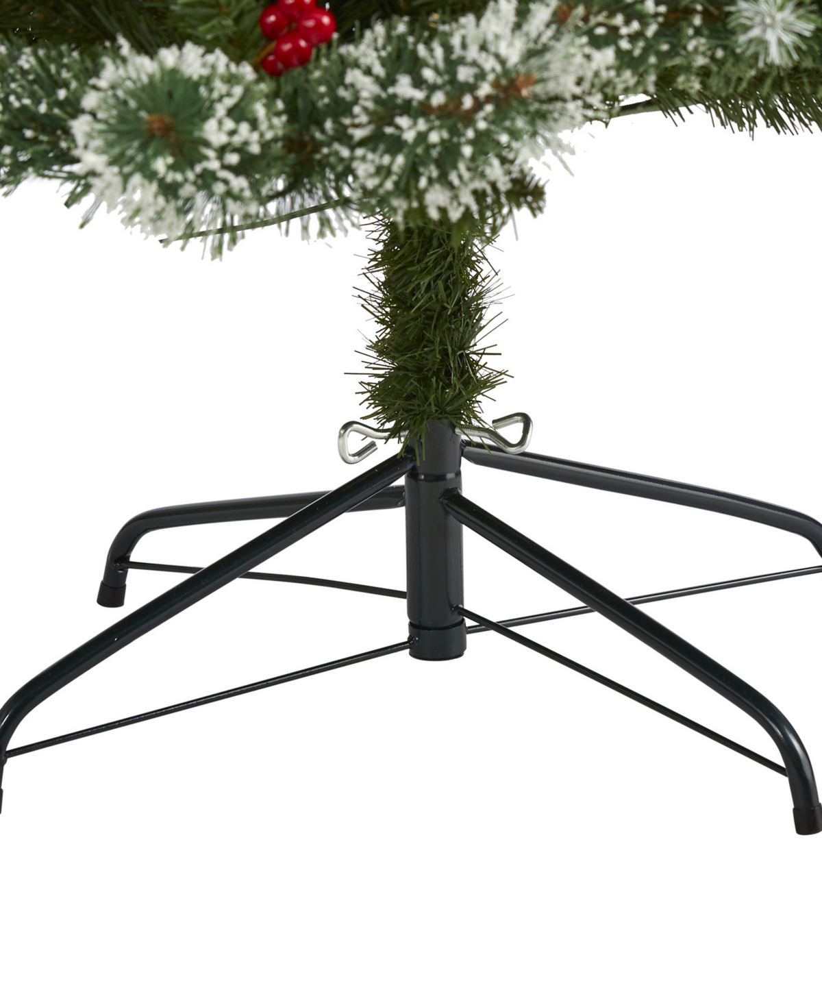 Frosted Swiss Pine Artificial Christmas Tree with Lights and Berries,