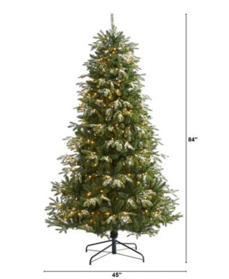 Snowed Grand Teton Artificial Christmas Tree with Lights and Bendable Branches, 84"