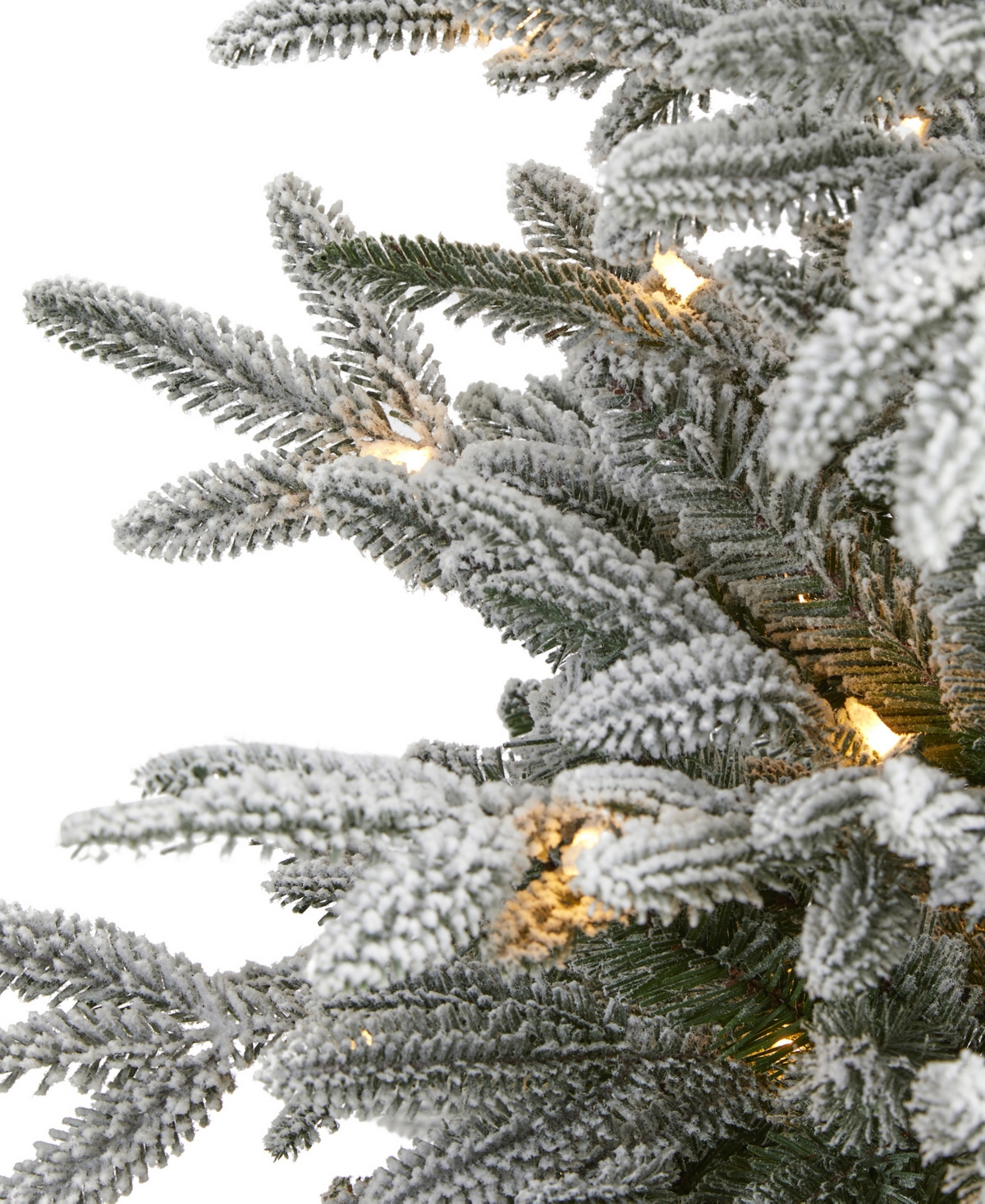 Flocked Manchester Spruce Artificial Christmas Tree with Lights and Bendable Branches,