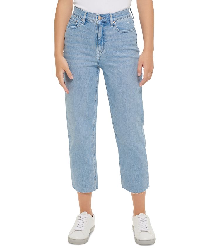Calvin Klein Jeans Women's High-Rise Straight-Leg Cropped Jeans & Reviews -  Jeans - Juniors - Macy's