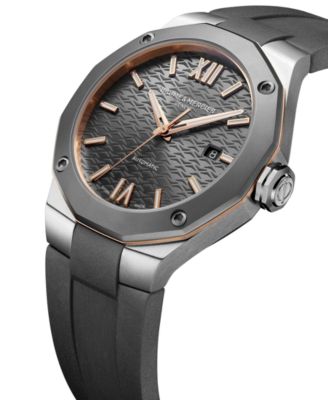 Men's Swiss Automatic Riviera Dark Gray Rubber Strap Watch 42mm