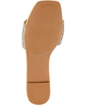 Women's Grayce Rhinestone Single Band Flat Sandals