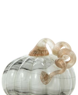 Faux Marble Glass Pumpkin Gourd Set, 3 Piece