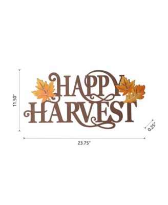 Metal "Happy Harvest" Wall Decor, 23.75"