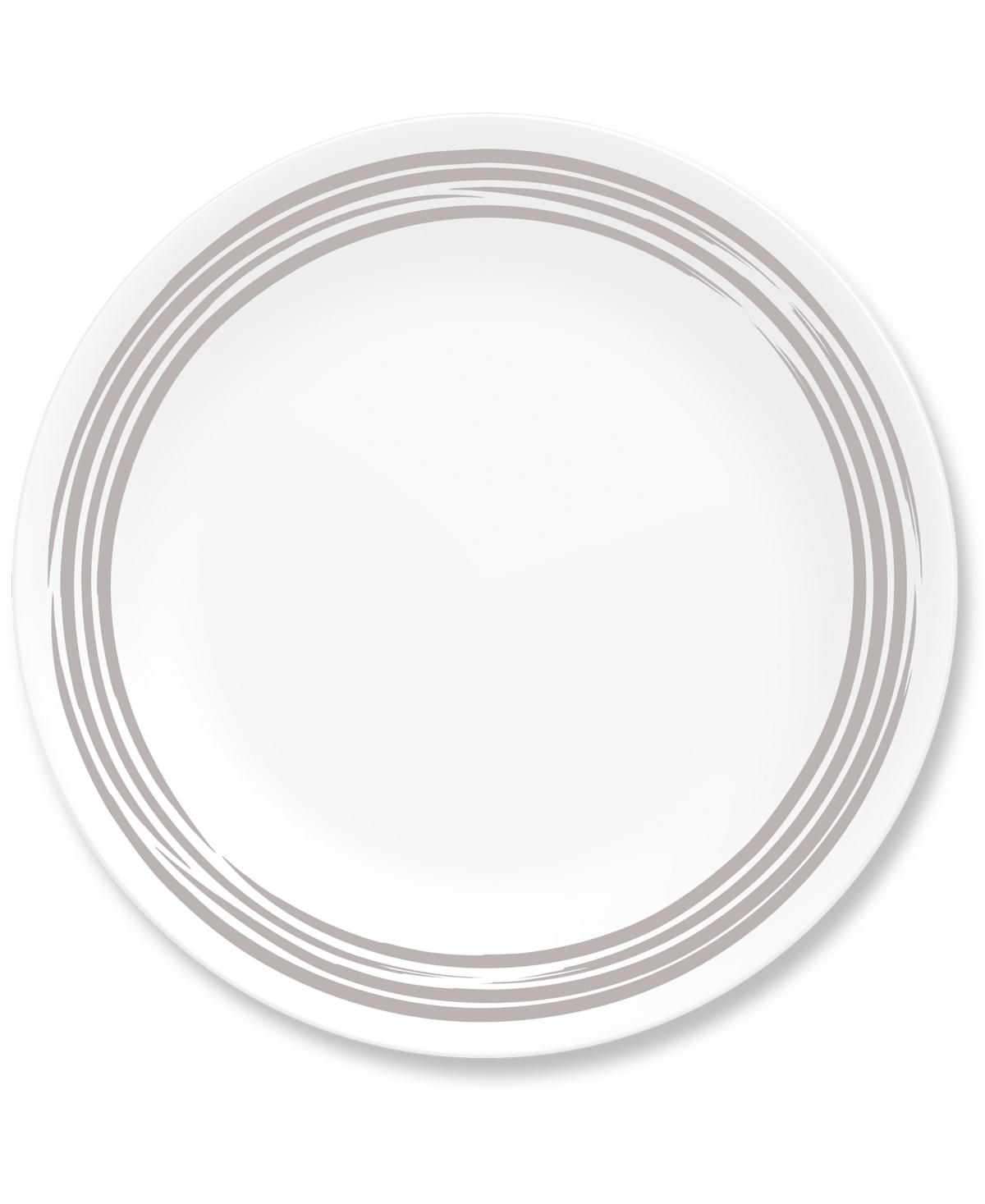 Brushed Silver-Tone Salad Plate - White, Silvery-Gray