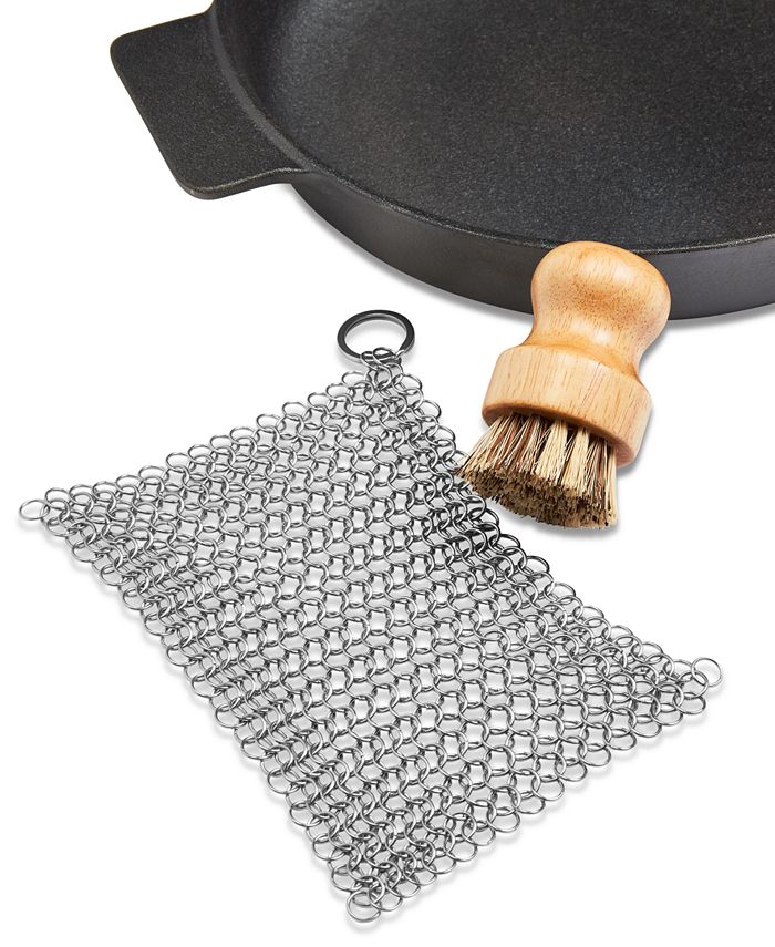 Cast Iron Scrubber Kit Stainless Steel Cast Iron Skillet Cleaner