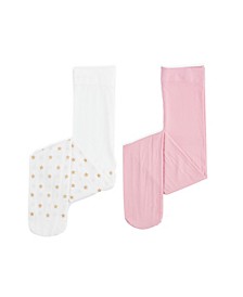 Toddler Girls Solid Opaque Tights, Pack of 2