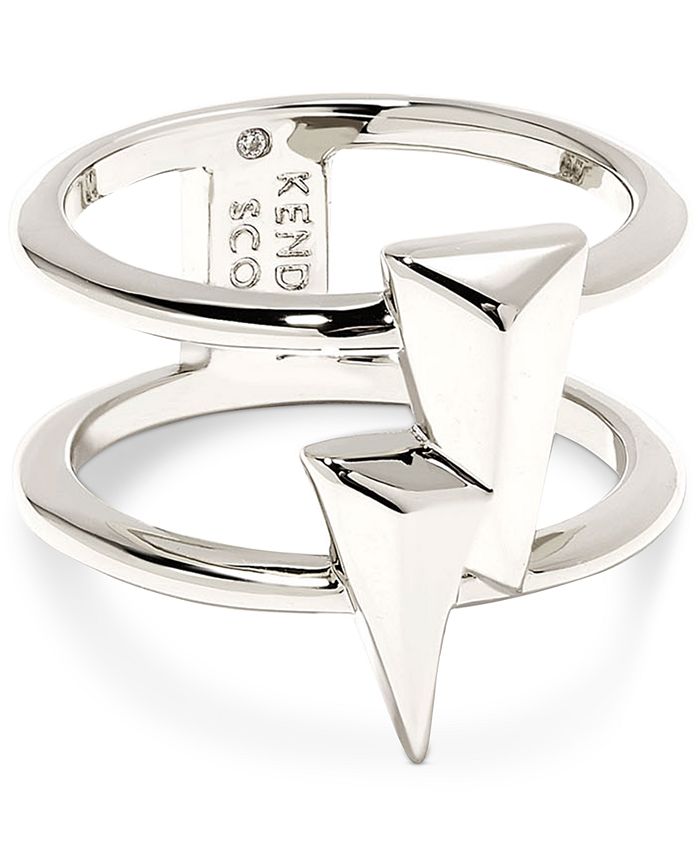 Kendra Scott RhodiumPlated Lightning Bolt Double Row Ring Macy's