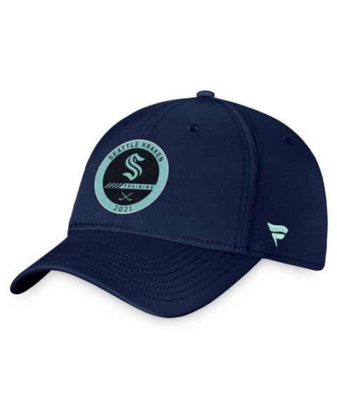 Мужская кепка Fanatics Deep Sea Blue Seattle Kraken Authentic Pro Training Camp Flex Hat