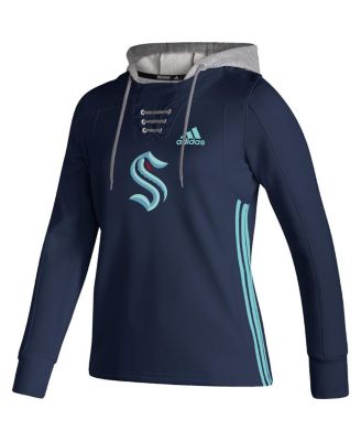 Women's Deep Sea Blue Seattle Kraken Skate Lace AEROREADY Pullover Hoodie