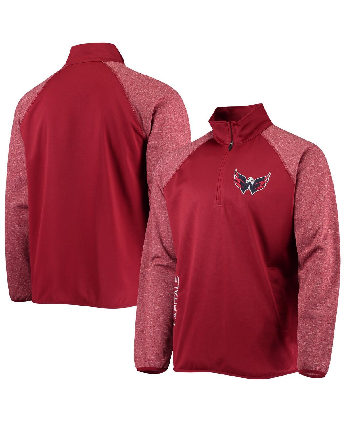 Shop Starter Men's  Red Washington Capitals Transitional Raglan Half-zip Top