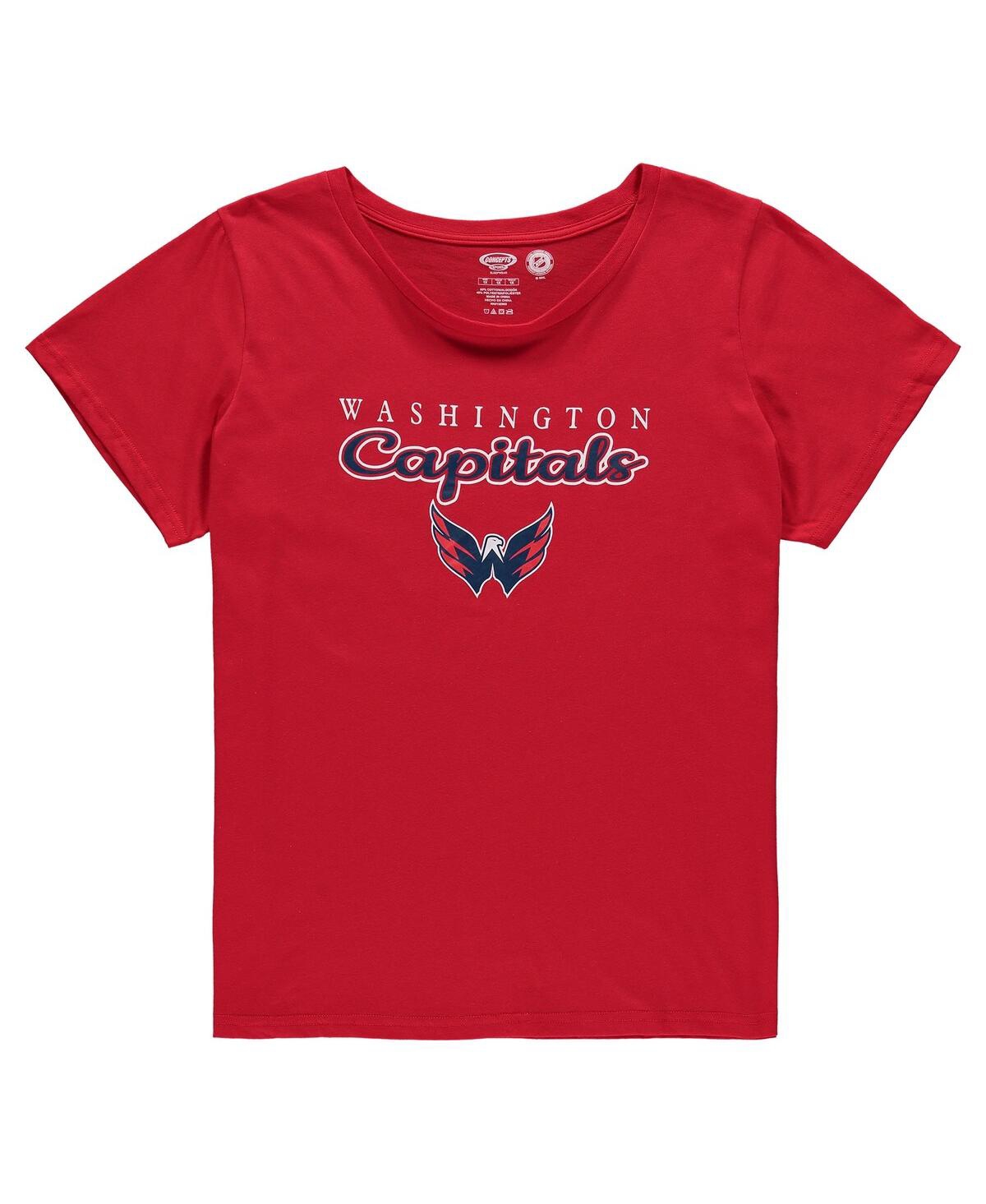 Shop Concepts Sport Women's  Red Washington Capitals Plus Size Lodge T-shirt And Pants Sleep Set