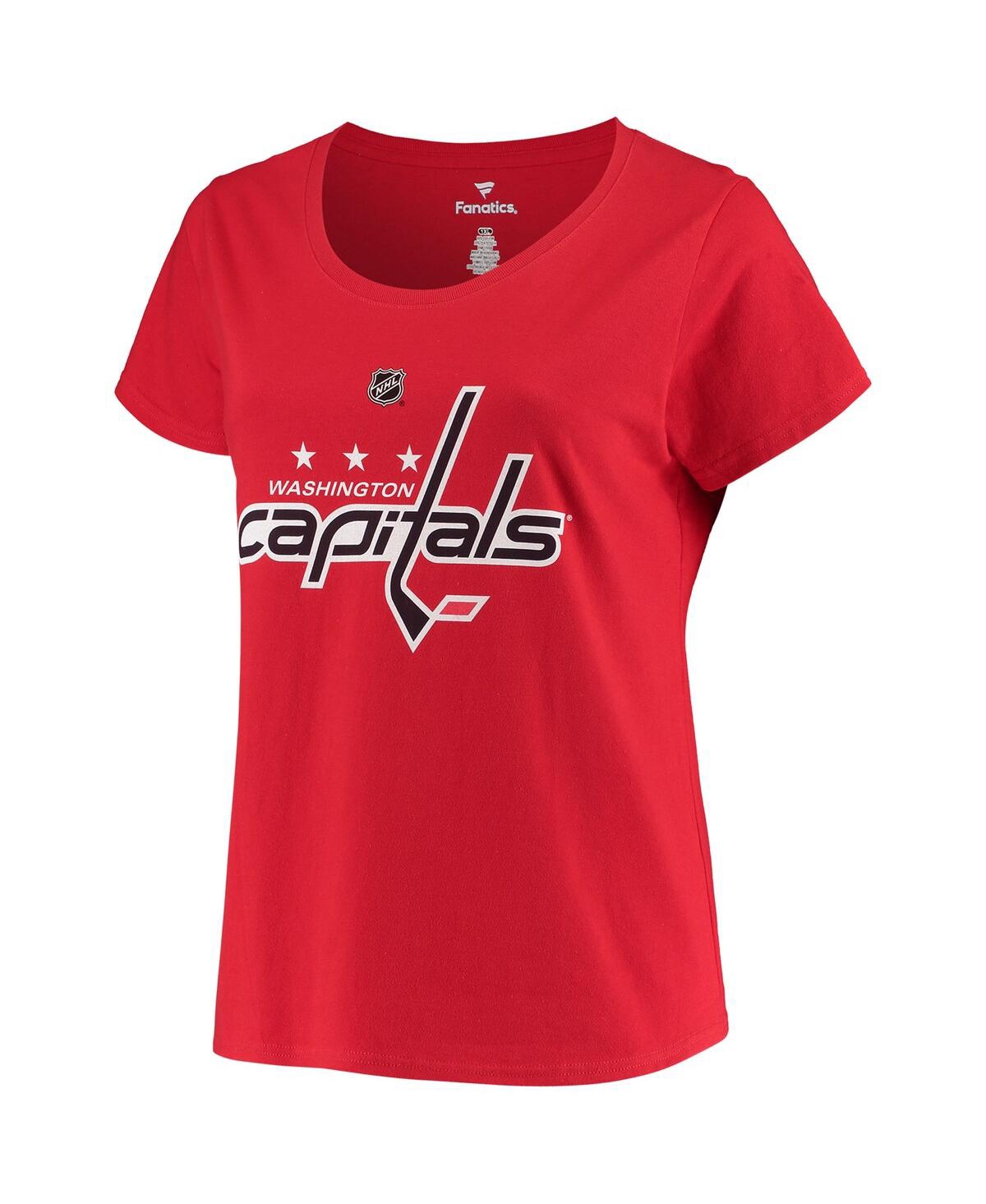 Fanatics Women's  Tj Oshie Red Washington Capitals Plus Size Name And Number Scoop Neck T-shirt In Red