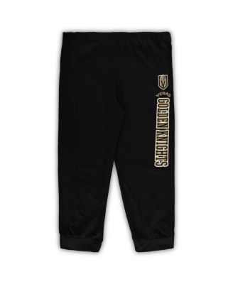 Men's Black Vegas Golden Knights Big and Tall Pullover Hoodie and Joggers Sleep Set