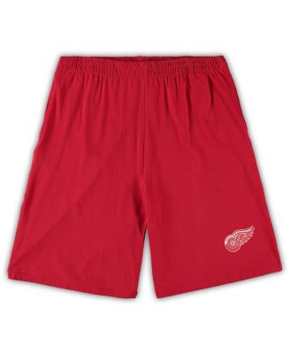 Men's Red, Heathered Charcoal Detroit Red Wings Big and Tall T-shirt and Shorts Sleep Set