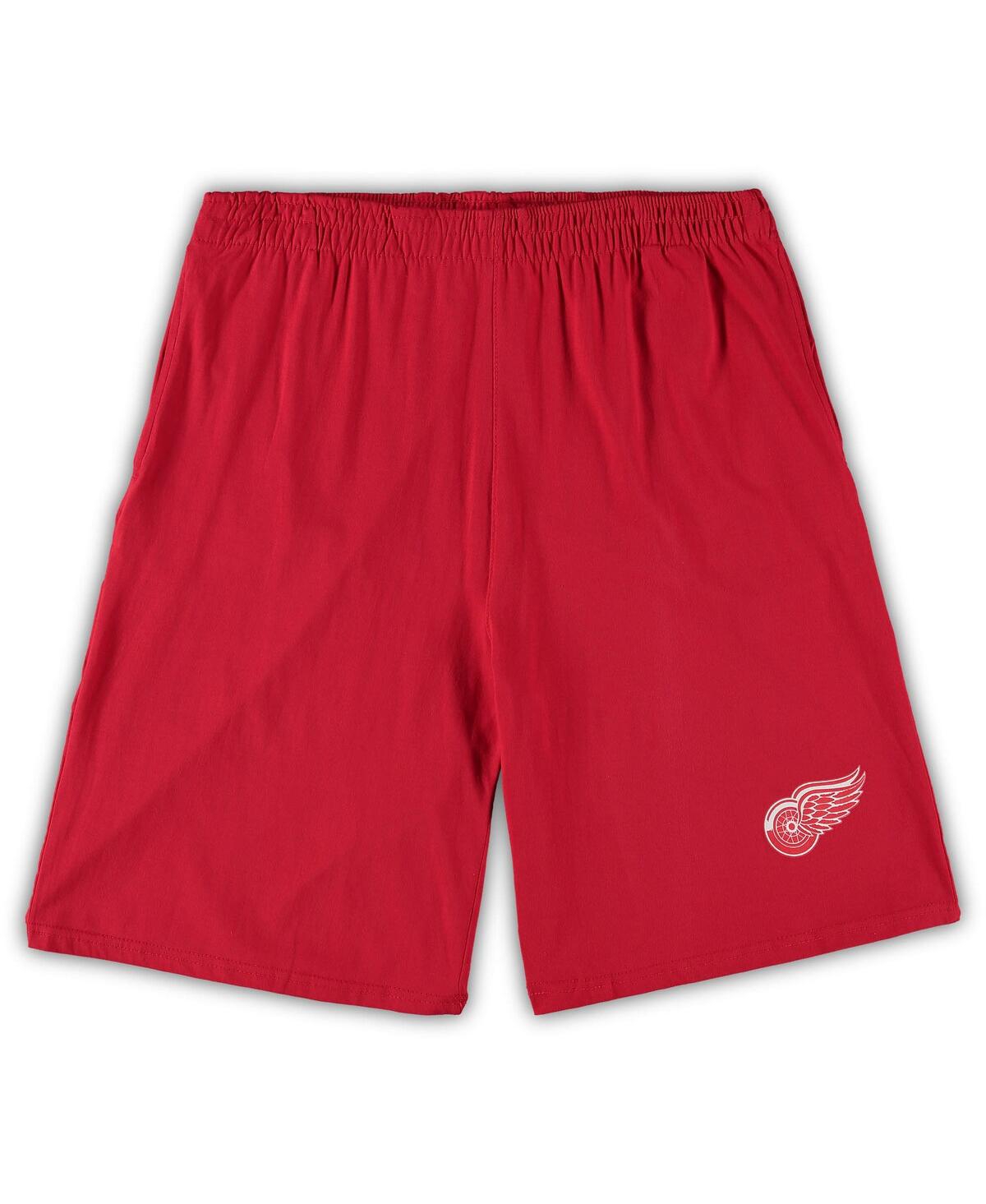 Concepts Sport Men's  Red, Heathered Charcoal New Jersey Devils Big And Tall T-shirt And Shorts Sleep In Red,heathered Charcoal
