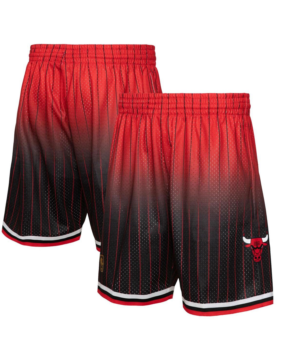 Mitchell & Ness Men's  Red And Black Chicago Bulls 1995/96 Hardwood Classics Fadeaway Reload 3.0 Swin In Red,black