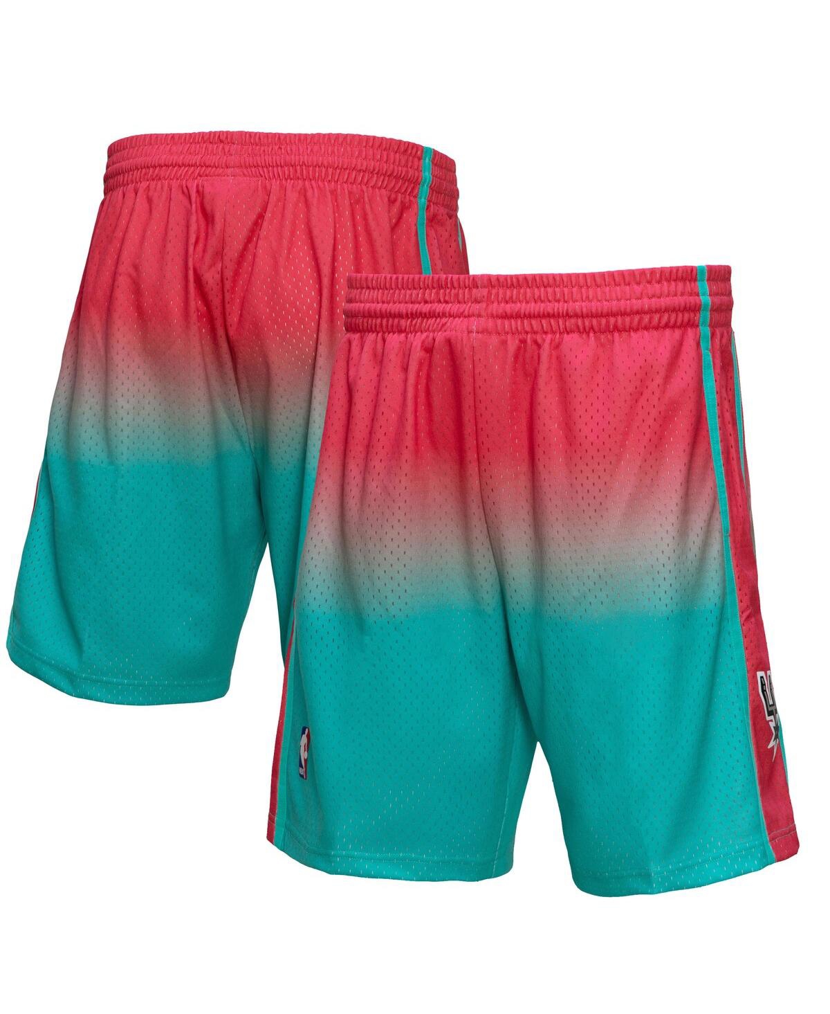 Men's Mitchell & Nessand Teal San Antonio Spurs 1998/99 Hardwood Classics Fadeaway Reload 3.0 Swingman Shorts - Pink, Teal