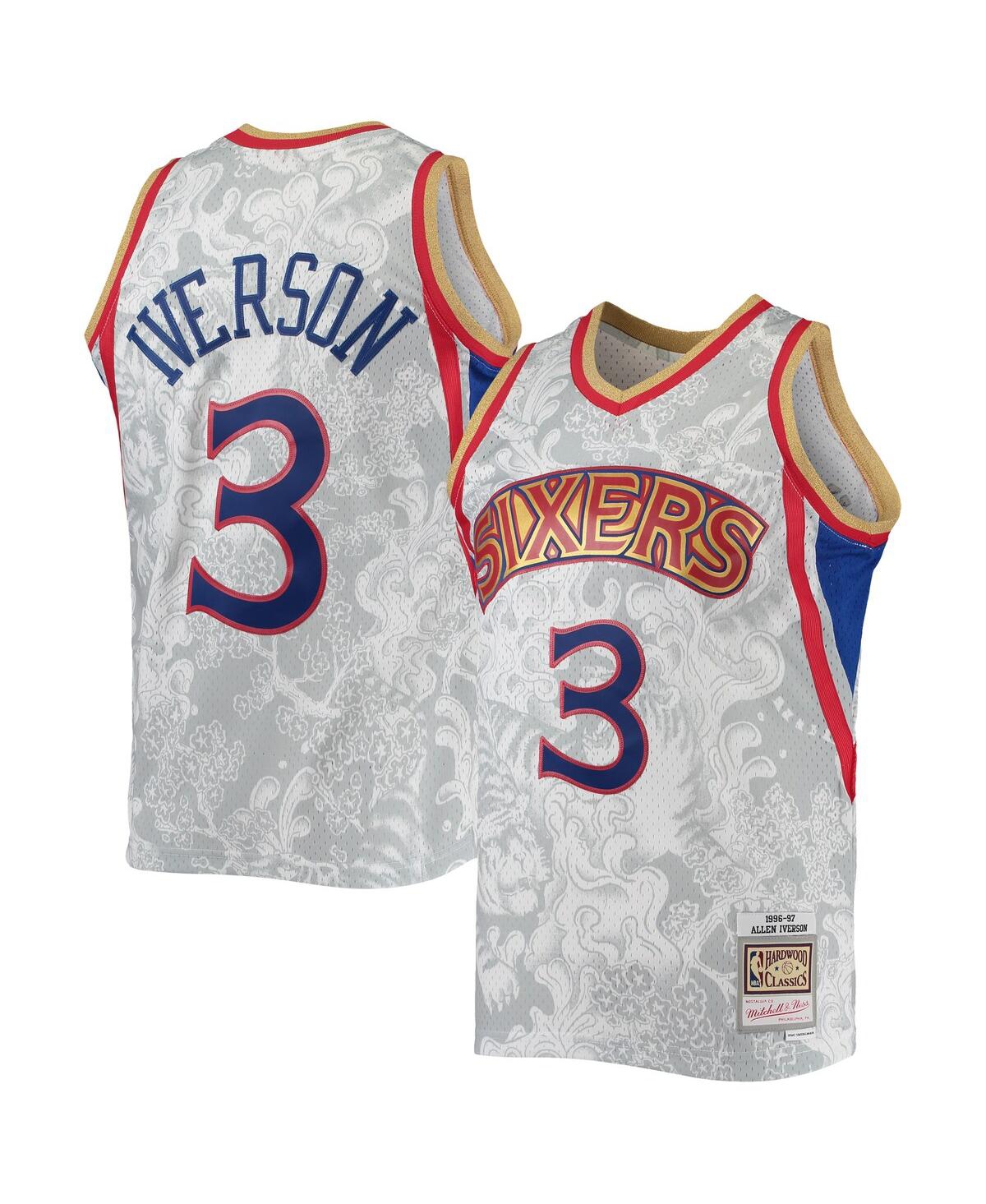 Men's Mitchell & Ness Allen IversonPhiladelphia 76ers Hardwood Classics 1996-97 Lunar New Year Swingman Jersey - White