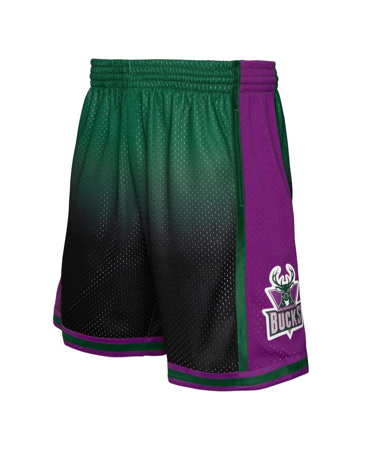 Mitchell & Ness Men's  Green And Black Milwaukee Bucks 1996/97 Hardwood Classics Fadeaway Reload 3.0 In Green,black