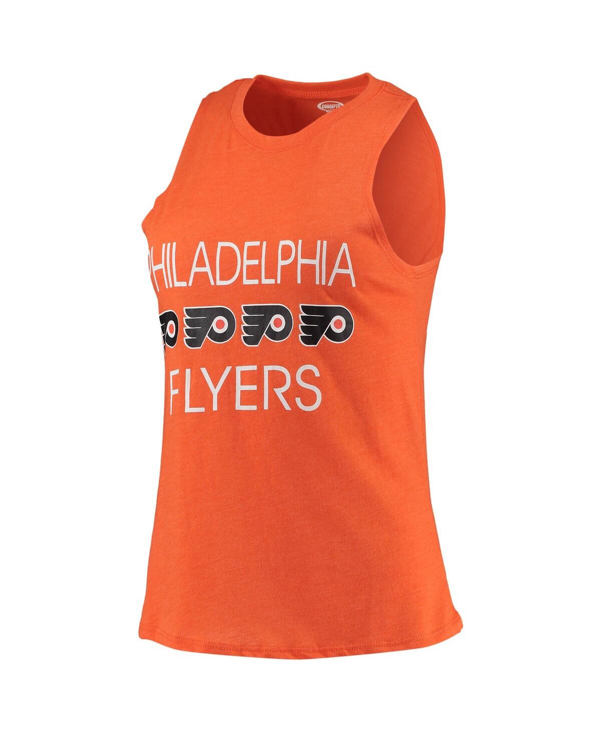 Shop Concepts Sport Women's  Orange, Black Philadelphia Flyers Meter Tank Top And Pants Sleep Set In Orange,black