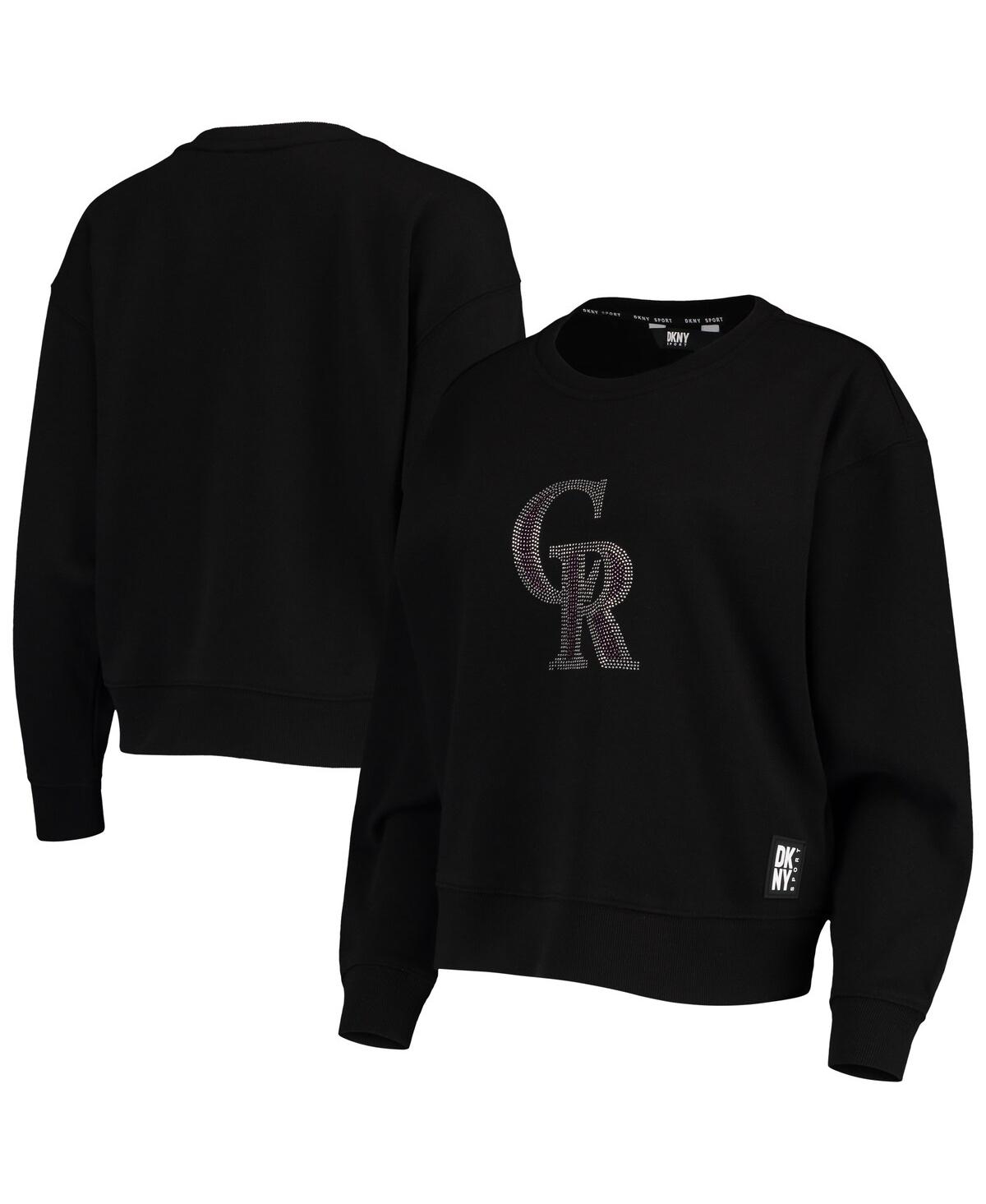 Dkny Women's  Sport Black Colorado Rockies Carrie Pullover Sweatshirt In Black
