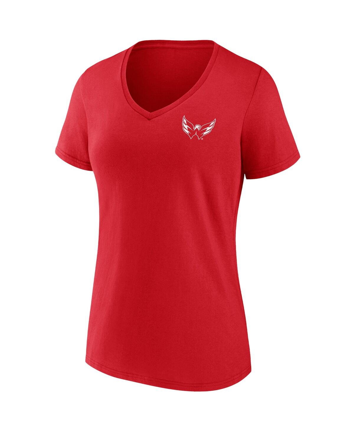 Shop Fanatics Women's  Red Washington Capitals Team Mother's Day V-neck T-shirt