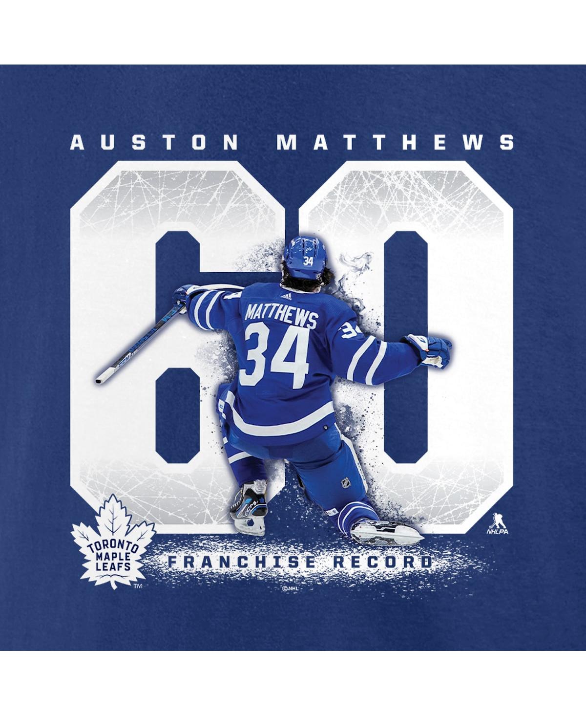 Fanatics Branded Auston Matthews Blue Toronto Maple Leafs Big & Tall Goal Record T-shirt In Blue