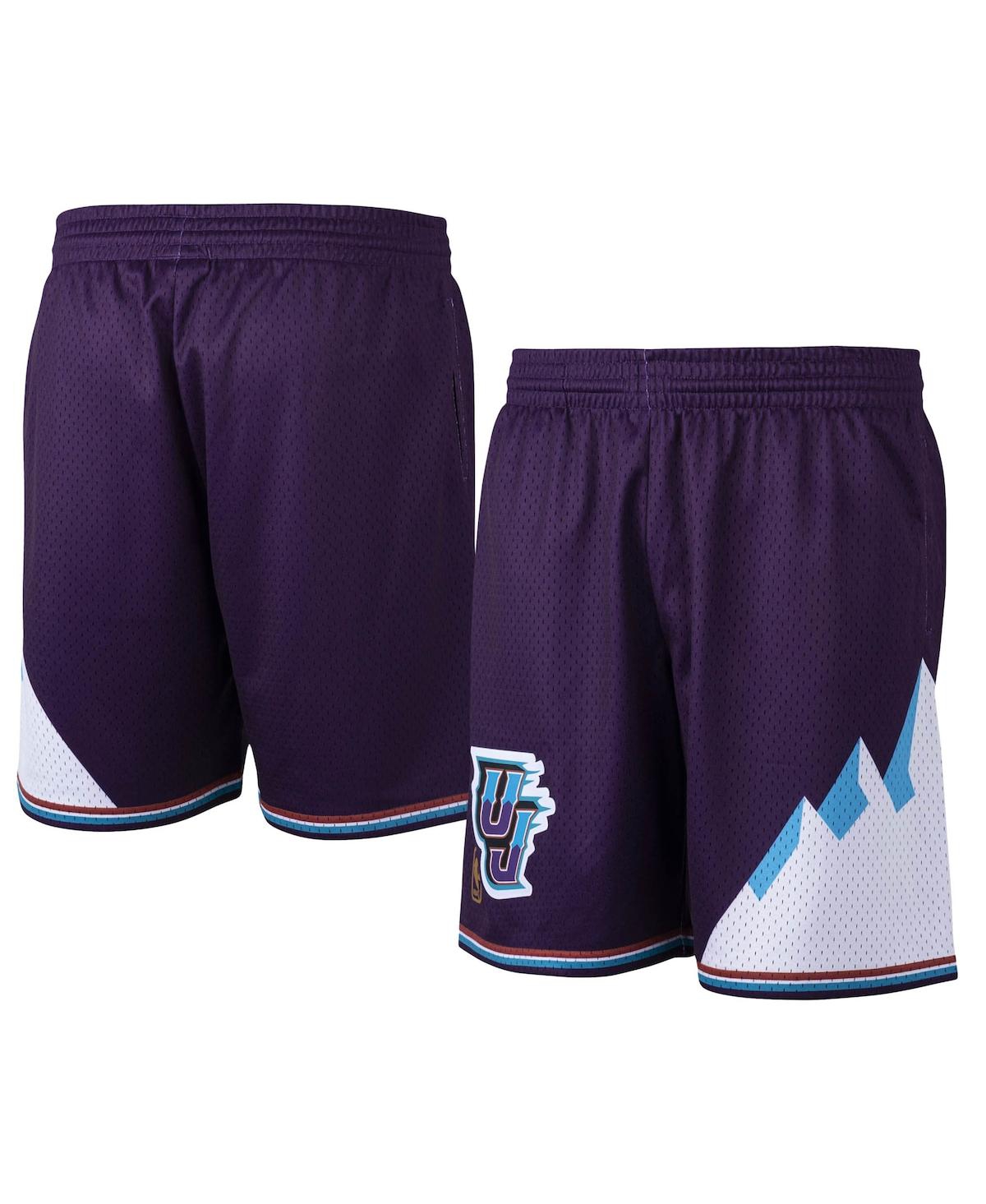 Mitchell & Ness Men's  Purple Utah Jazz Hardwood Classics Primary Logo Swingman Shorts In Purple
