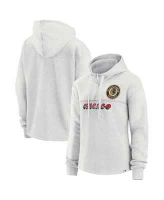 Women's Ash Chicago Blackhawks True Classics Legacy Quarter-Zip Hoodie
