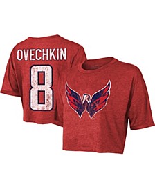 Women's Threads Alexander Ovechkin Red Washington Capitals Boxy Name and Number Cropped T-shirt