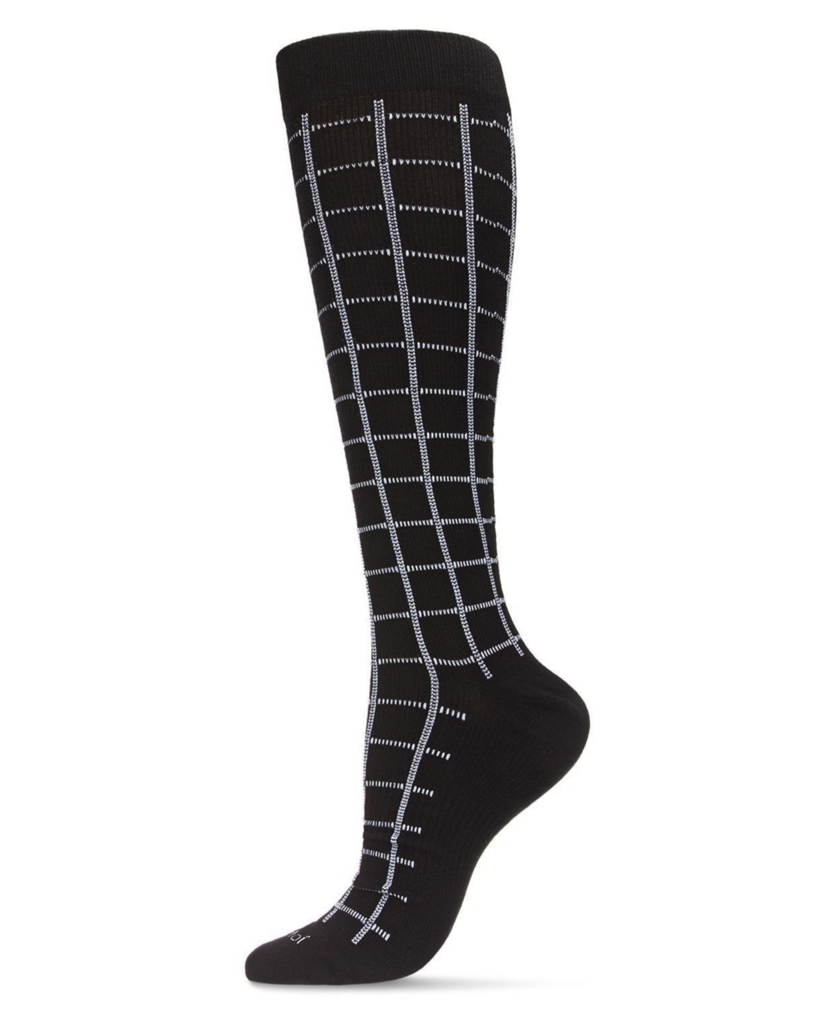 Men's Window Pane Cotton Compression Socks - Dark Gray Heather